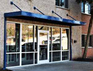 carroll architectural shade flat metal canopies in Arlington